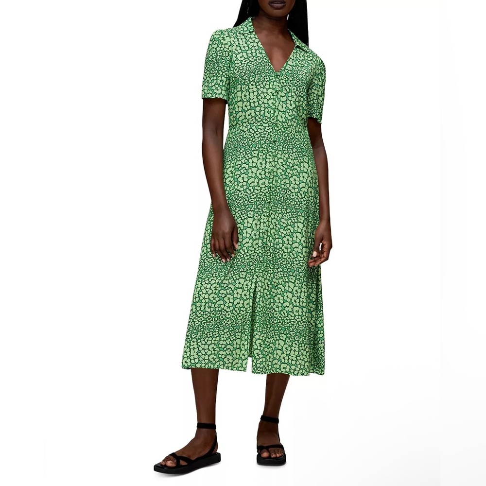 Green Fluro Short Sleeve Midi Dress